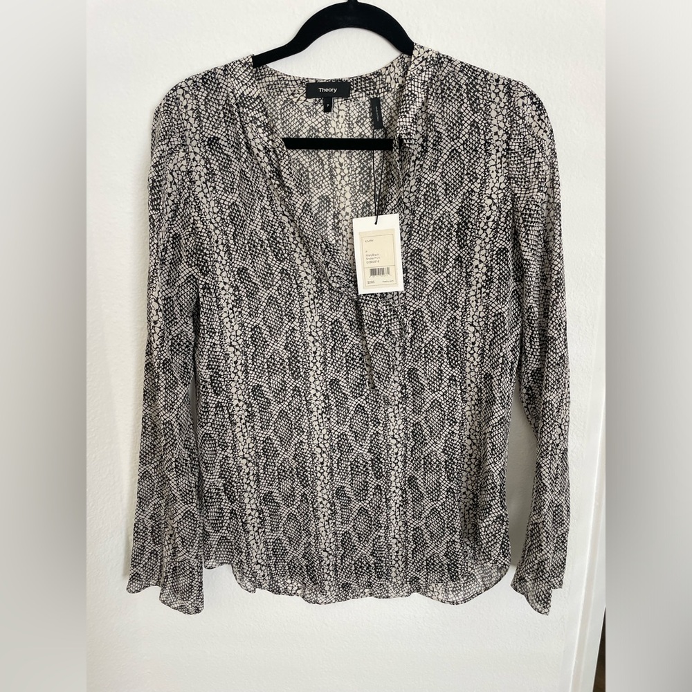 Theory 100% Silk snakeskin blouse
